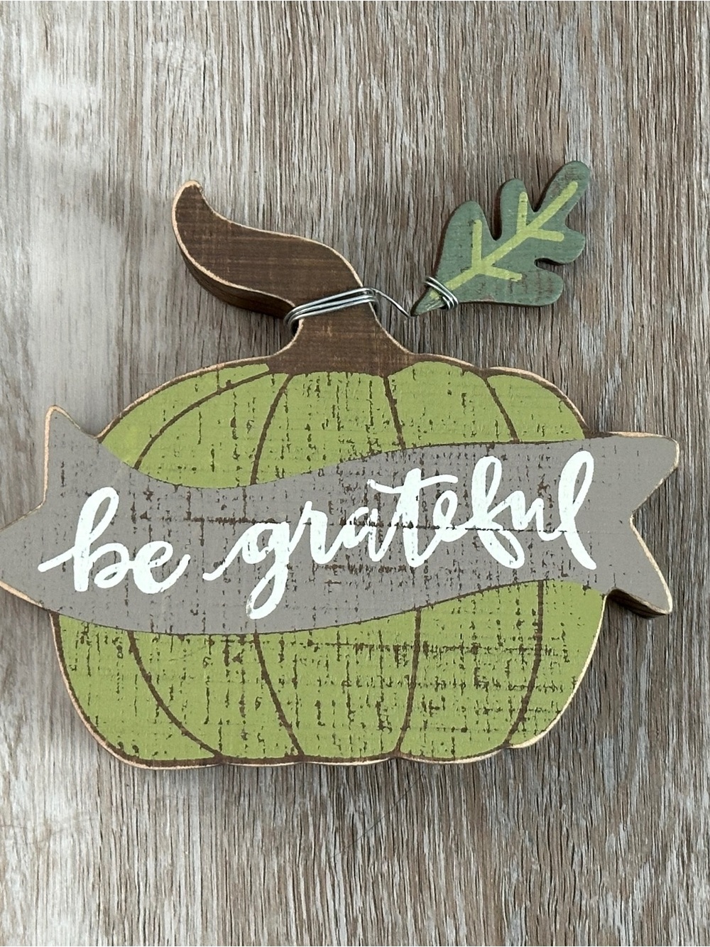 NWT Primitives by Kathy Wood Pumpkin Shelf Decor Fall Thanksgiving “Be Grateful”
